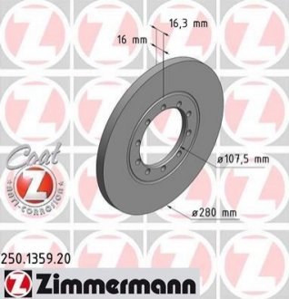 Гальмівний диск Zimmermann 250.1359.20