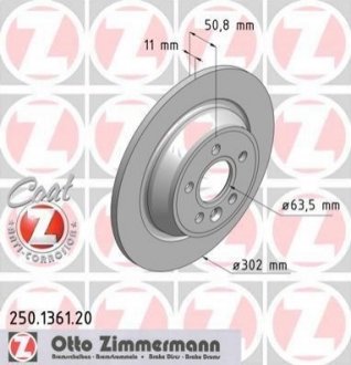 Тормозной диск Zimmermann 250.1361.20 (фото 1)