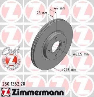 Тормозной диск Zimmermann 250.1362.20 (фото 1)