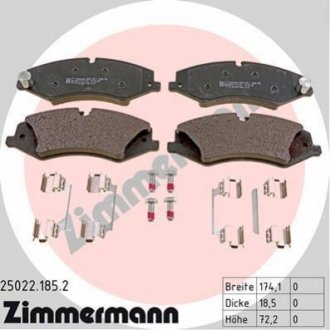 Комплект тормозных колодок, дисковый тормоз Zimmermann 25022.185.2 (фото 1)