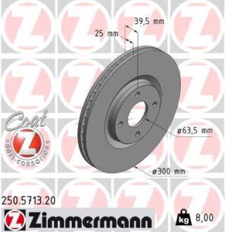 Диск тормозной Zimmermann 250.5713.20