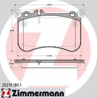 Комплект гальмівних колодок, дисковий гальмо Zimmermann 25219.180.1