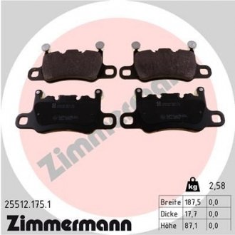 Колодки тормозные дисковые (комплект 4 шт) Zimmermann 25512.175.1