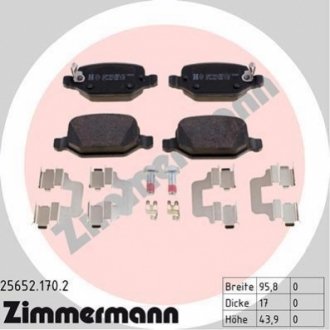 Комплект тормозных колодок, дисковый тормоз Zimmermann 25652.170.2