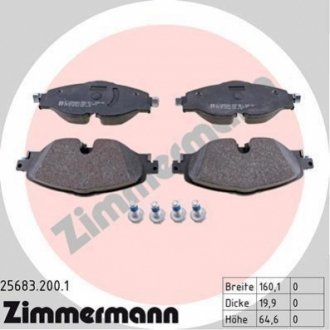 Комплект тормозных колодок, дисковый тормоз Zimmermann 25683.200.1 (фото 1)