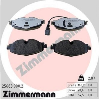 Комплект гальмівних колодок, дисковий гальмо Zimmermann 25683.900.2 (фото 1)