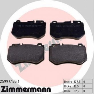 Комплект тормозных колодок, дисковый тормоз Zimmermann 25997.185.1 (фото 1)