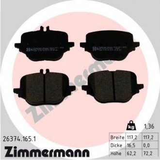 Колодки тормозные дисковые, к-кт Zimmermann 263741651 (фото 1)