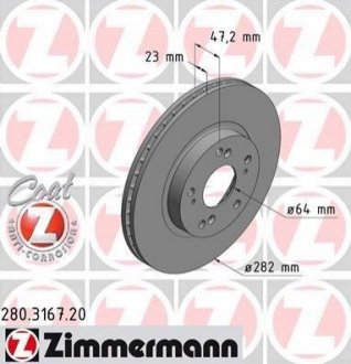 Гальмівний диск Zimmermann 280.3167.20