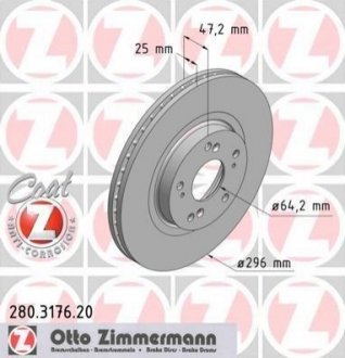 Тормозной диск Zimmermann 280.3176.20 (фото 1)