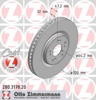 Гальмівний диск Zimmermann 280.3178.20 (фото 1)