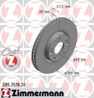 Тормозной диск Zimmermann 285.3518.20 (фото 1)