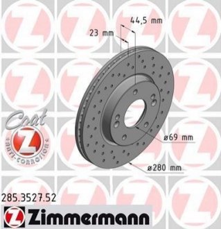 Тормозной диск Zimmermann 285.3527.52