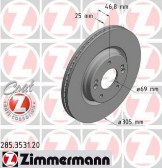 Гальмівний диск Zimmermann 285.3531.20