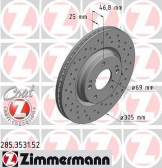 Тормозной диск Zimmermann 285.3531.52