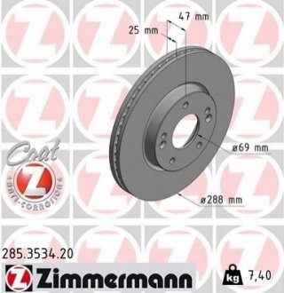 Гальмівні диски передні Zimmermann 285353420