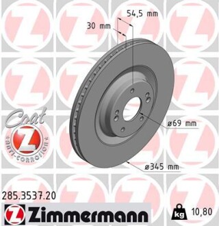 Передні Hyundai i30 2017- 345x30 Zimmermann 285353720