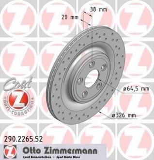 Гальмівний диск Zimmermann 290.2265.52 (фото 1)