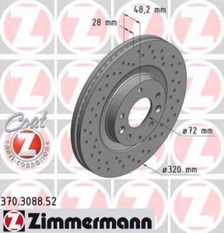 Тормозной диск Zimmermann 370.3088.52 (фото 1)