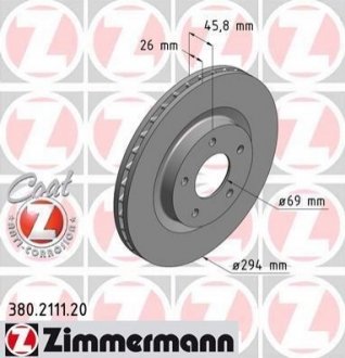 Тормозной диск Zimmermann 380.2111.20