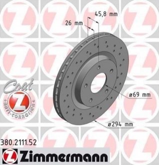 Гальмівний диск Zimmermann 380.2111.52 (фото 1)