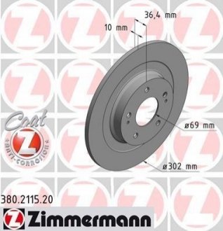Гальмівний диск Zimmermann 380.2115.20