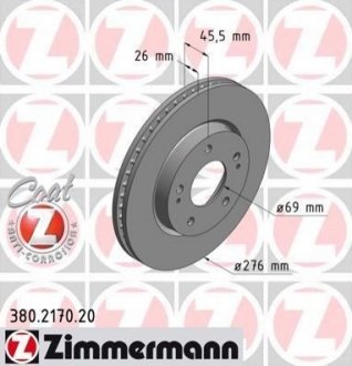 Гальмівний диск Zimmermann 380.2170.20 (фото 1)