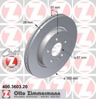 Гальмівний диск Zimmermann 400.3603.20