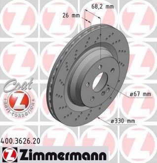 Гальмівний диск Zimmermann 400.3626.20