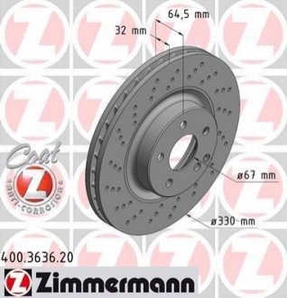 Гальмівний диск Zimmermann 400.3636.20 (фото 1)