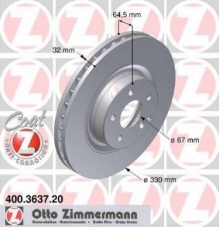 Гальмівний диск Zimmermann 400.3637.20