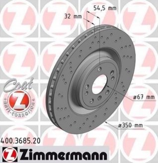 Тормозной диск Zimmermann 400.3685.20 (фото 1)