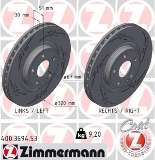 Гальмівні диски black z передні Zimmermann 400369453