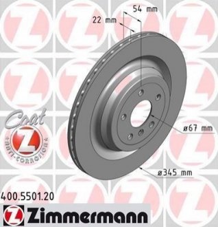 Гальмівний диск Zimmermann 400.5501.20 (фото 1)