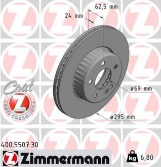 Тормозной диск Zimmermann 400.5507.30 (фото 1)
