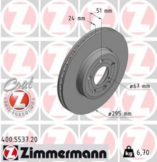 Тормозной диск Zimmermann 400.5537.20