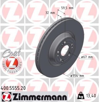 Диск тормозной Zimmermann 400.5555.20