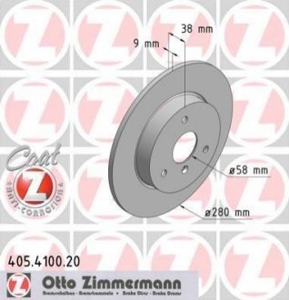 Тормозной диск Zimmermann 405.4100.20 (фото 1)