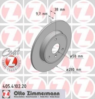 Гальмівний диск Zimmermann 405.4102.20 (фото 1)