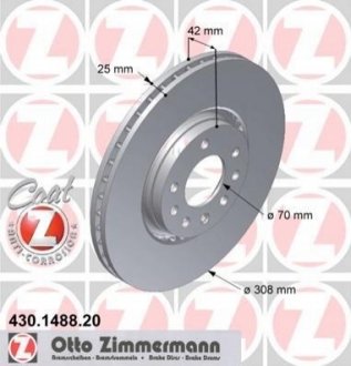 Гальмівний диск Zimmermann 430.1488.20 (фото 1)