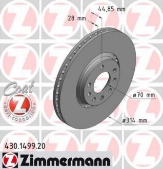 Тормозной диск Zimmermann 430.1499.20 (фото 1)