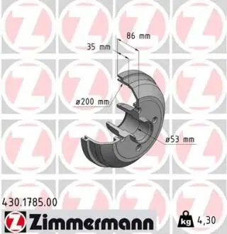 Гальмівний барабан Zimmermann 430.1785.00