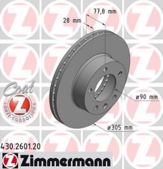 Тормозной диск Zimmermann 430.2601.20 (фото 1)