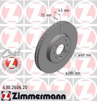 Тормозной диск Zimmermann 430.2606.20 (фото 1)