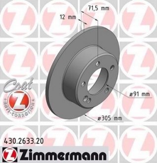 Тормозной диск Zimmermann 430.2633.20 (фото 1)