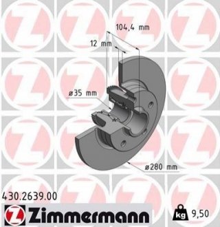 Тормозной диск Zimmermann 430.2639.00
