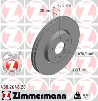 Гальмівні диски передні Zimmermann 430264620 (фото 1)