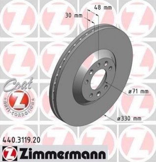Гальмівний диск Zimmermann 440.3119.20 (фото 1)