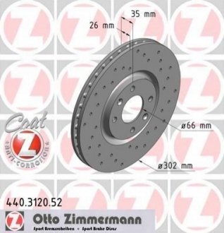 Тормозной диск Zimmermann 440.3120.52 (фото 1)