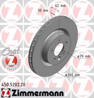 Гальмівний диск Zimmermann 450.5202.20